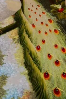 chinese silk embroidery peacock
