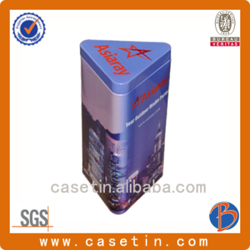 wholesale colorful triquetrum tea tin can