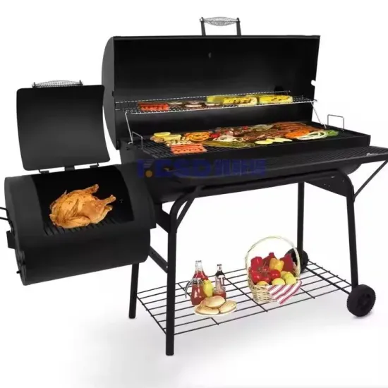 Heavy Duty Barrel Oil Drum Smokeless Grill Portable Trolley BBQ Grills for Outdoor
