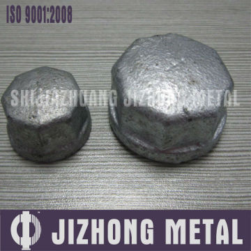 NPT thread black malleable cast iron pipe fitting octagonal caps