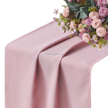 2023 Hot Sale Polyester Woven Pink Table Runner for Wedding Party