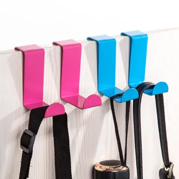 2 Pcs Home Kitchen Door Stainless Steel HooksSelf Holder Hanger Hang Coat Hooks Home Kitchen Wall Door Holder Hook