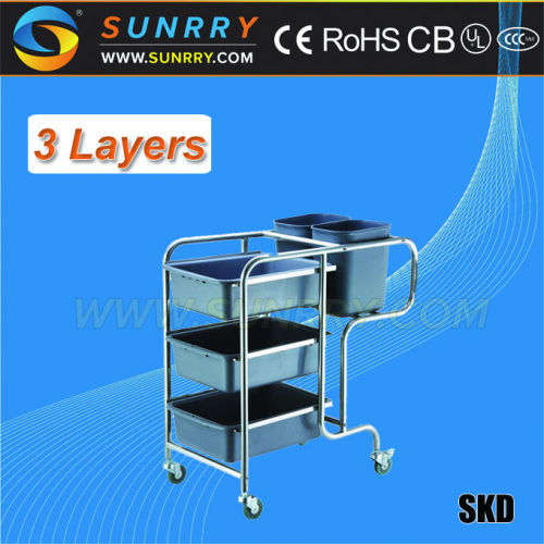 Good Guality Outdoor Kitchen Cart 3 Layers folding And trolley push cart