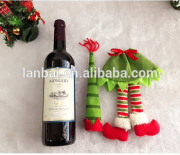 2016 new non-woven cheaper popular snowman girl wine bag Christmas tree ornament promotion gift