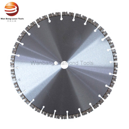 Laser welded diamond saw blade for cutting reinforced concrete and granite