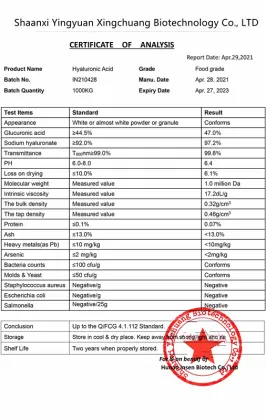 Moisturizing Raw Material Cosmetics Grade Hyaluronic Acid