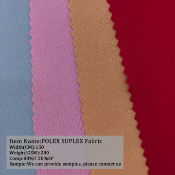 Custom PolySpandex Polex Suplex Fabric - 80% Polyester 20% Spandex Knitted Elastic Garment Fabric