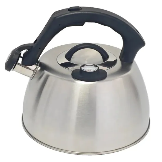 Stainless Steel 304 Whistling Kettle with Capsule Bottom and Thermometer