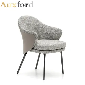 New Living Room Linen Fabric Metal Leg Chairs