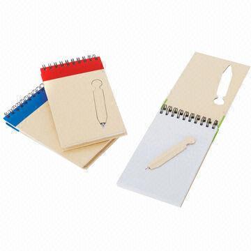 Spiral Notebooks with Sheet Paper Pen, Customized Logo Printings are Accepted