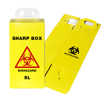 Yurui Customized Corrugated Paper Biohazard Safety Container - 5L, 7L, 10L Medical Waste Needle Disposal Box