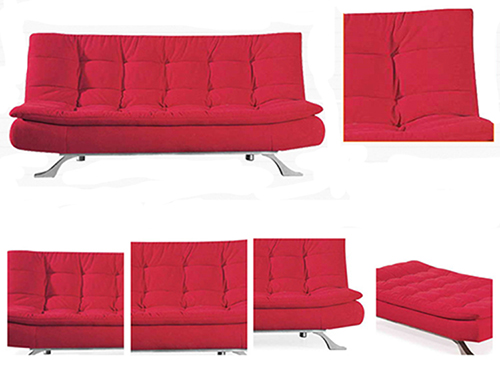 Red Fabric Sofa Bed