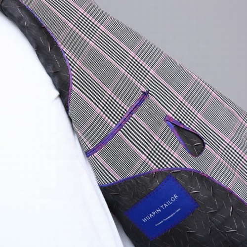 High End Fashion Bespoke Plaid Grey Woolen Suit