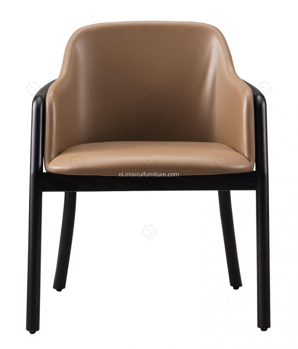 Ontwerper bruin lederen armleuning enkele stoelen
