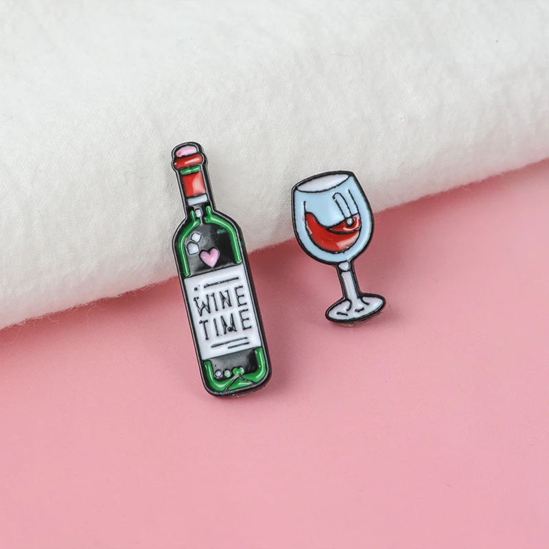 wine enamel pins