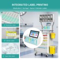 Carro de anestesia con impresora de etiquetas médicas