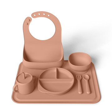 Baby Silicone Dinnerware Feeding Set Kid Toddler Children