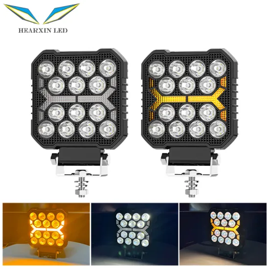 4 Inch LED Work Light Strobe Spot Beam Yellow DRL for Truck Boat 4x4 ATV SUV Car Off-Road Auxiliary Light