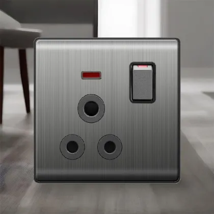 Double 2 Pin Socket 4 Hole Electrical Wall Switch Sockets