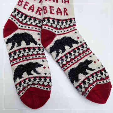 Mama Bear Slipper Socks Mulheres