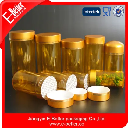 empty amber plastic capsule/pills/tablets bottle,pharmaceutical plastic container