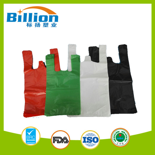 HDPE LDPE Cheap Polythene Plastic Grocery Amazon Biodegradable T-Shirt Bags on Roll