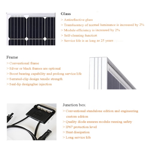 70W Monocrystalline Solar Panel for Home Use