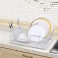 estante de secado de platos de metal cromado con plateado con estante de secado para platos de soporte para utensilios para fregadero de cocina a la cocina