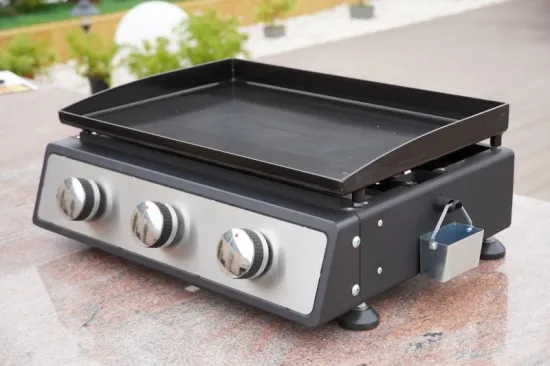 Commercial Table Top Plancha Hamburger Pancake Gas Griddle for Outdoor Cooking Camping