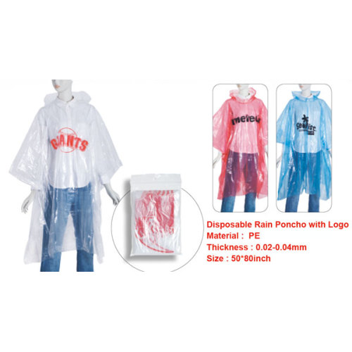 emergency disposable rain poncho with logo