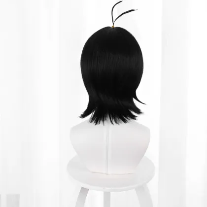 35cm Short Black Synthetic Wig for Chinen Miya Cosplay from SK8 the Infinity