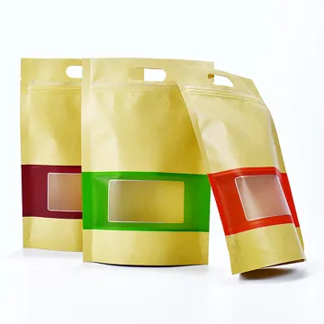High quality beautiful  recyclable sos brown kraft paper bag with your own logo