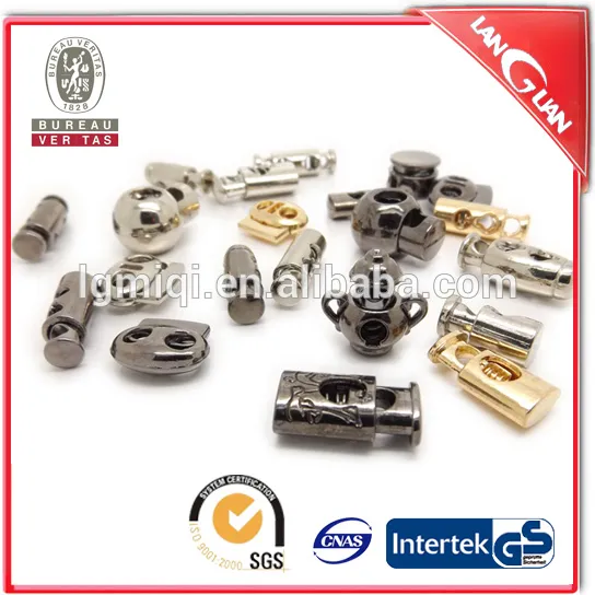 NICKEL/GOLD/BLACK NICKEL color metal pig nose shape cord lock