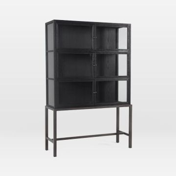 Vintage Black Oak Display Cabinets for Living Rooms: A Home Furniture Collection by Mrs. Woods