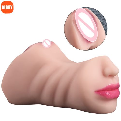 Vagina realista e brinquedo masturbador da boca para homens