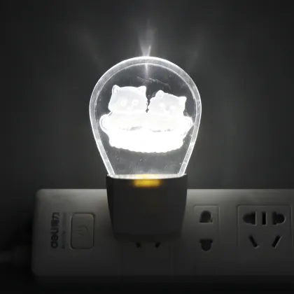 Kitty Acrylic Plug-in Night Light for Kids' Bedroom Lamp