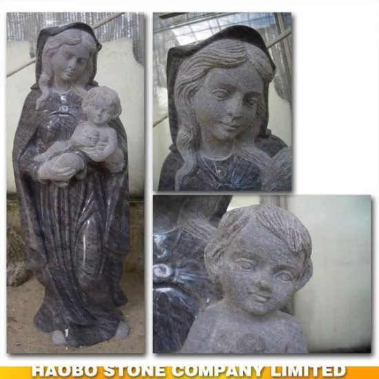Religious Maria in mass blue granite