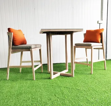 Teak Wood Outdoor Furniture Bar Set - Stools and Table