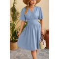 Ladies' short sleeved flowing dress
