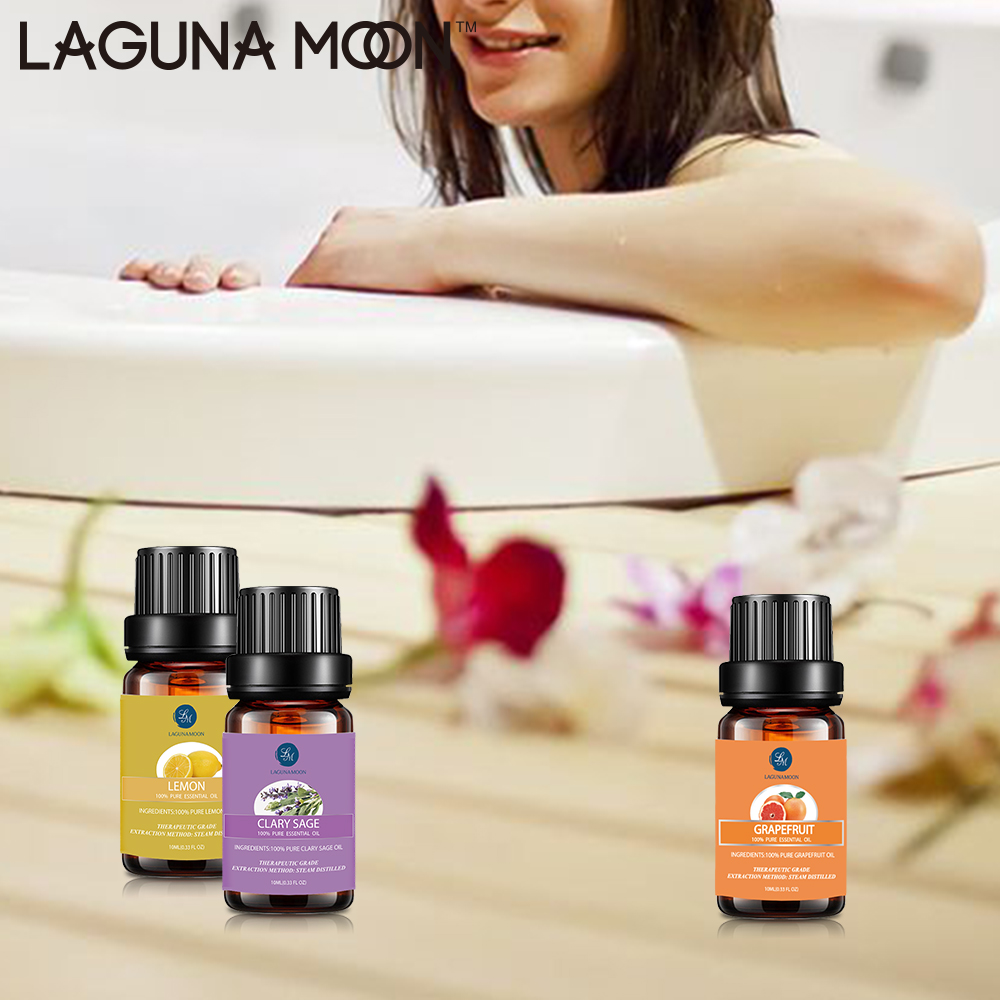 Lagunamoon Ylang 10ML Pure Essential Oil Massage Diffuser Aroma Rosemary Clary Sage Ginger Oil Hair Care