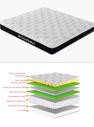 26cm Durable Antibacterial Spring Mattress