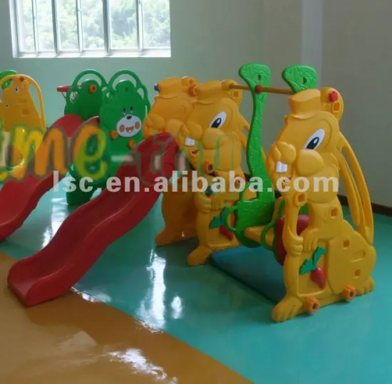 Plastic slide swing set