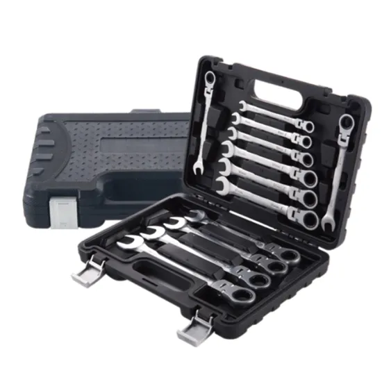 12 Pcs CRV Steel Flexible Head Ratchet Wrench Box Set