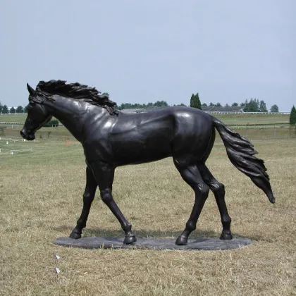 Decorative meaningful bronze animal statue brass mather and son horse sculpture
