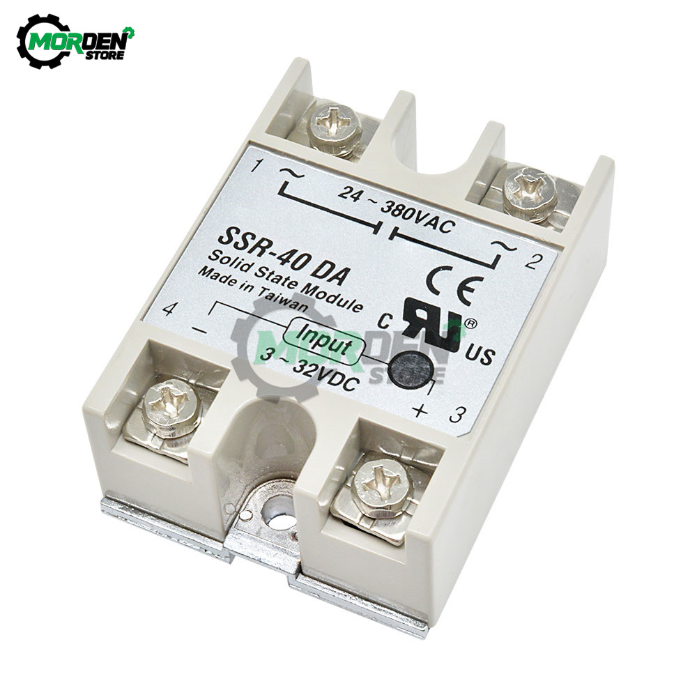 SSR-40DA Solid State Relay Inpute 3-32V DC TO 24-380V AC Outpute DC-AC Relay Converter SSR 40DA