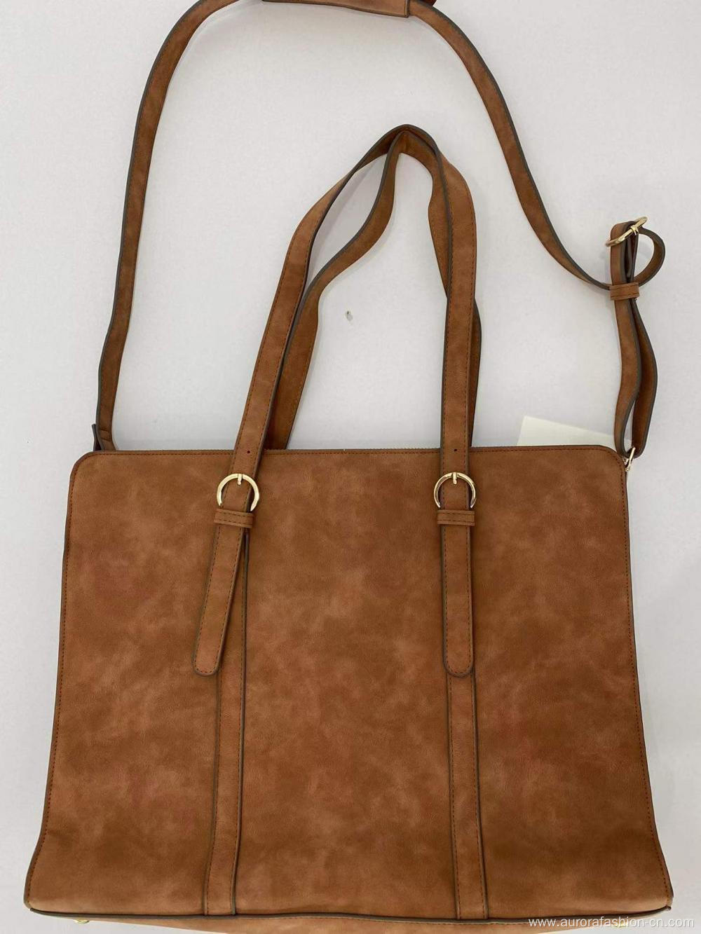 Fashion Brown Boston Style Faux Leather Handbag