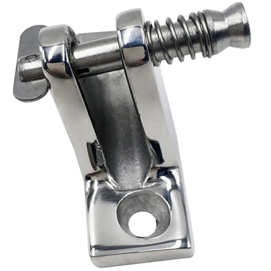Mirror Polished 316 Stainless Steel Angled Base Deck Hinge with Removable Pins - Marine Hardware Boat Accessories