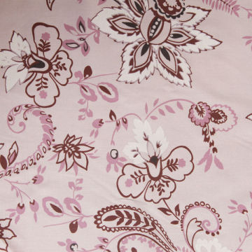 T/C shirt fabric new big flower pattern print fabric cotton polyester plaid shirt fabric polyester/cotton fabric