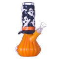 8.3in Hippies occhiale, broncio di vetro di zucca e elfi disegnati a mano, grazioso bong di Halloween, tubo d'acqua in vetro borosilicato, caveah di vetro