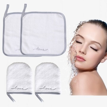 Reusable Microfiber Face Towel Set for Makeup Removal and Cleansing